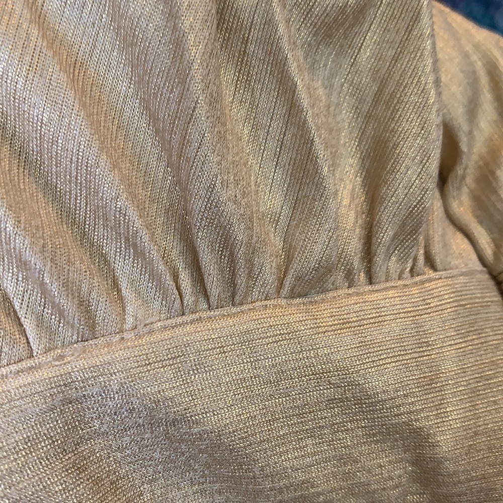 Anthropologie Gold Pleated Dress - Picture 5 of 6